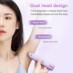 Dual head design - Trims long hairs + shaves short hairs Comfortably shaves all over the body